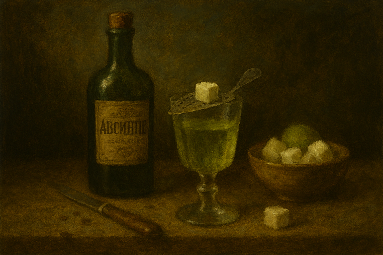 Still Life with Absinthe and Sugar